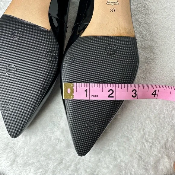 NWOB L.K. Bennett London Black Patent Leather Velvet Pointed Toe Loafers - Picture 13 of 14